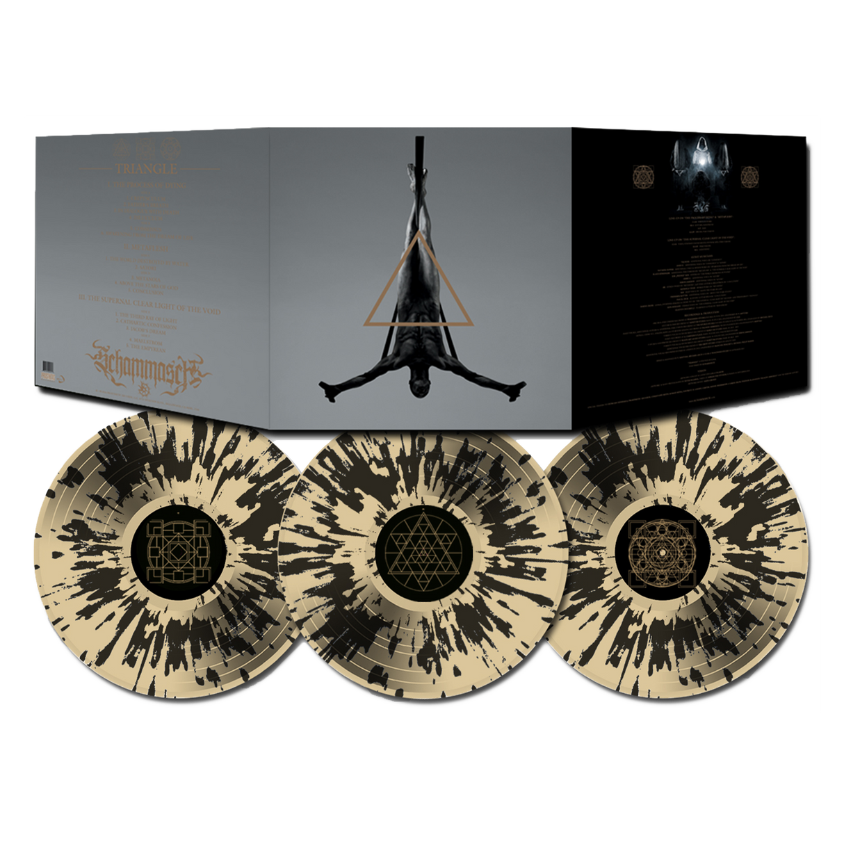 Schammasch - Triangle on Gold with Black Splatter Triple LP Vinyl