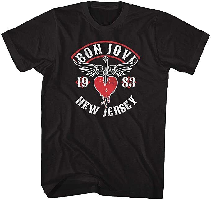 Bon Jovi Mens T-shirt - New Jersey Tour 83- Licensed