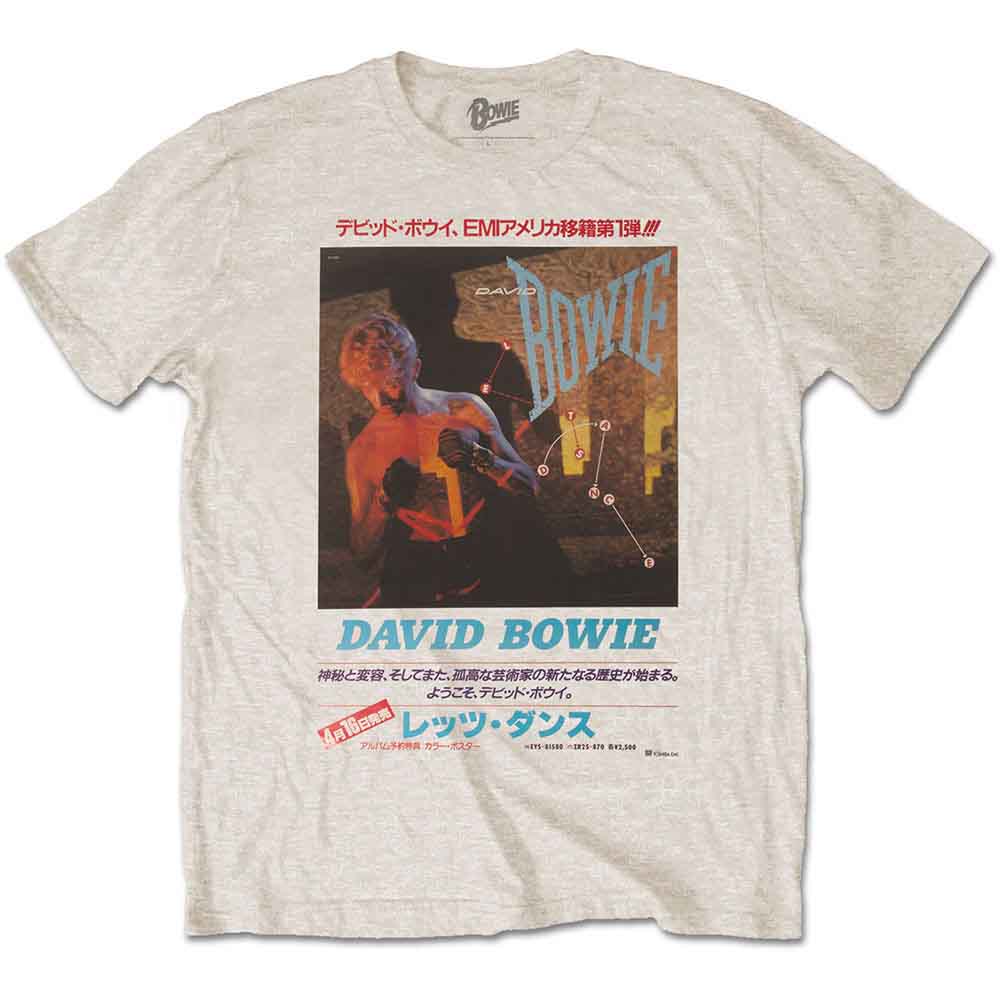 Camiseta con texto en japonés de David Bowie