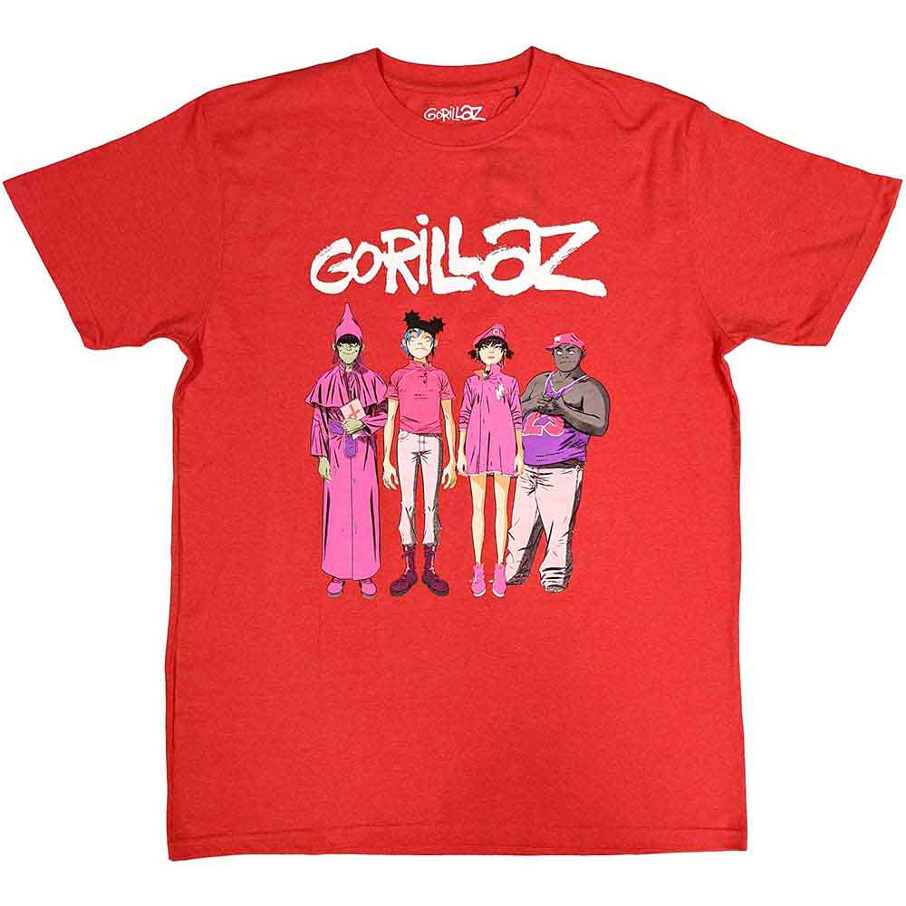 Camiseta de grupo de pie de la isla de las galletas de Gorillaz