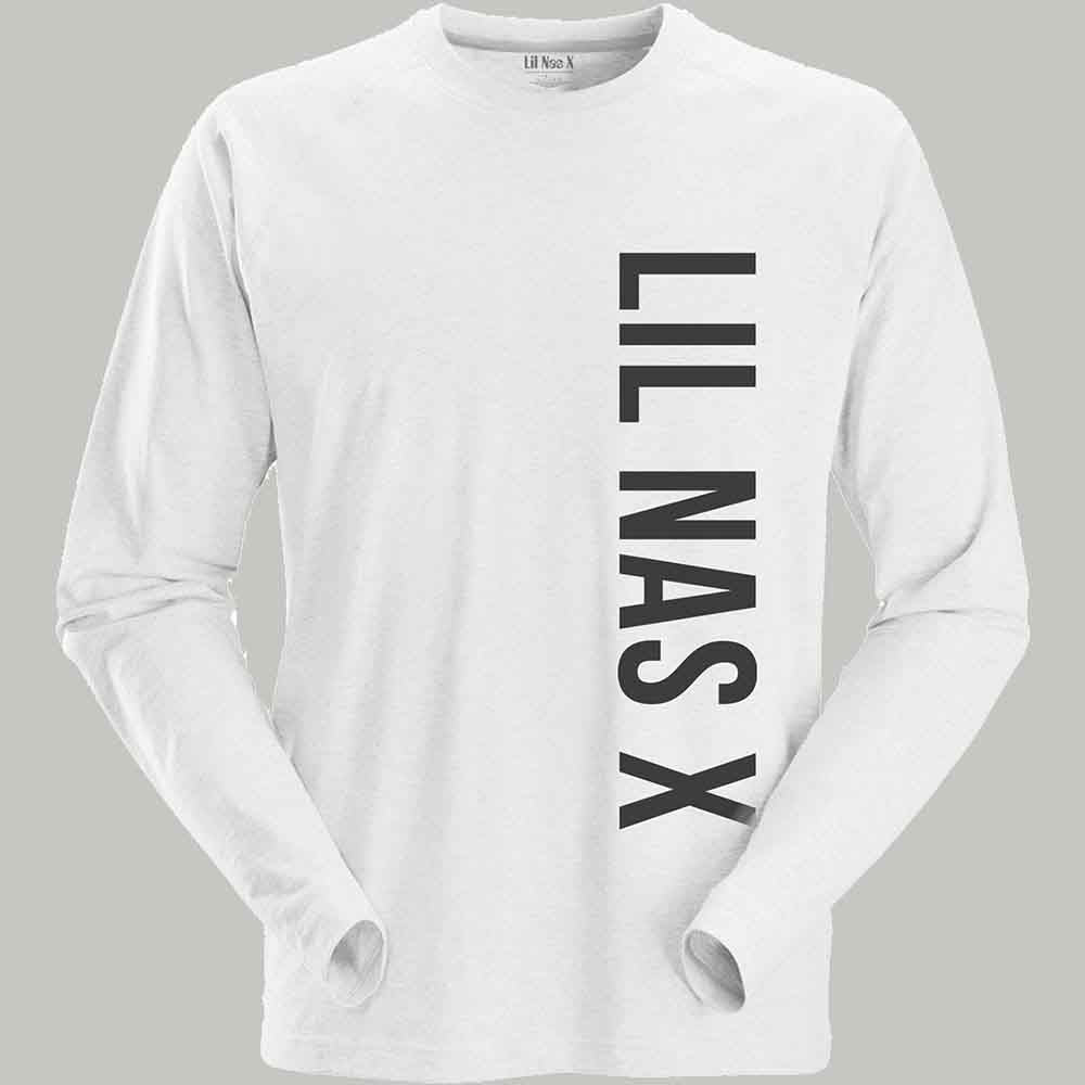 Camiseta de manga larga con texto vertical de Lil Nas X