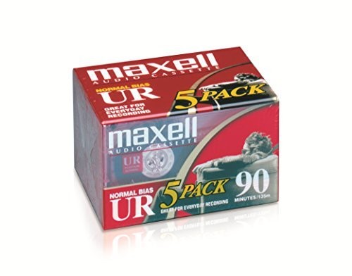 Maxell 108562 UR-90 5PK Normal Bias Audio Cassettes 90 Minute With Cases 5 Pack (Cassette)