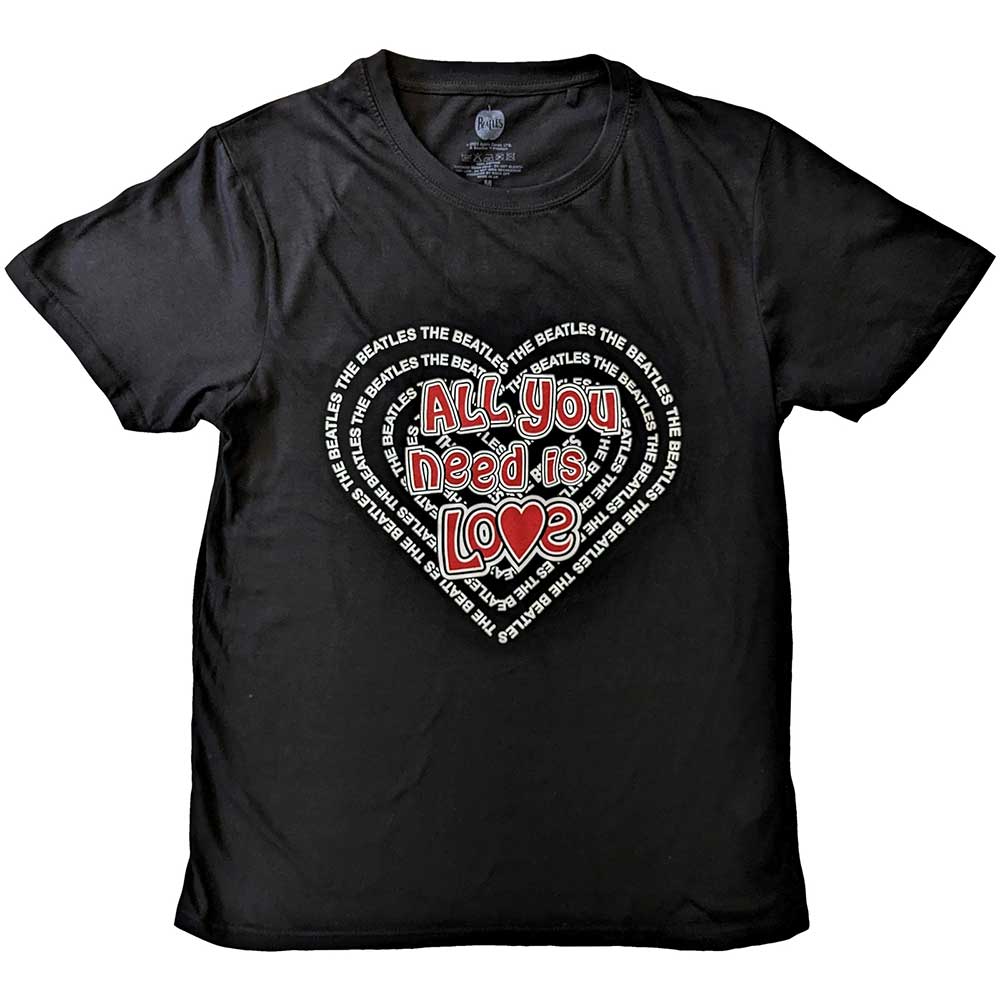 Camiseta de los Beatles con el corazón "Todo lo que necesitas es amor"