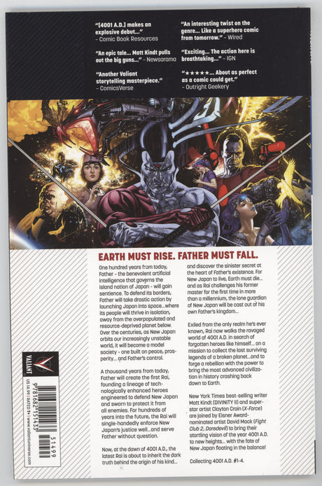 4001 AD TPB Valiant 2016 NM- Clayton Crain David Mack Matt Kindt