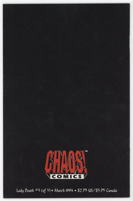 Lady Death 3 Chaos 1994 NM- 9.2 Steven Hughes Brian Pulido GGA Death Queen