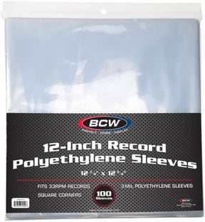 12 INCH POLYETHYLENE OUTER SLEEVES - STANDARD 3MIL (100CT) []