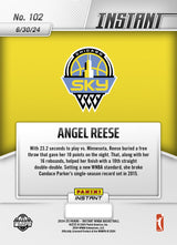 Angel Reese 2024 Panini Instant Sky WNBA Basketball Card 2024 #102 NM (08/07/2024)