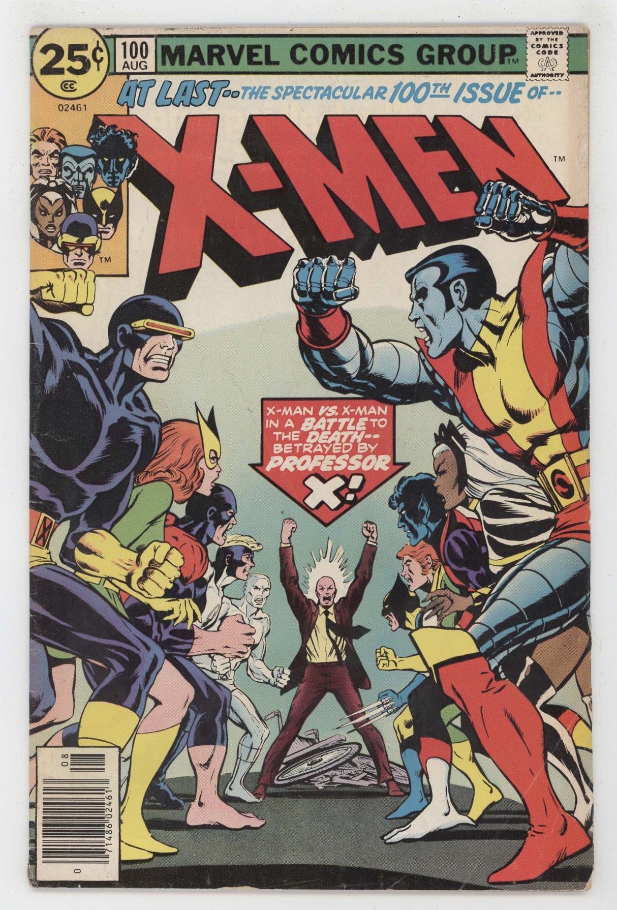 Uncanny X-Men 100 Marvel 1976 VG Wolverine Cyclops Colossus Storm