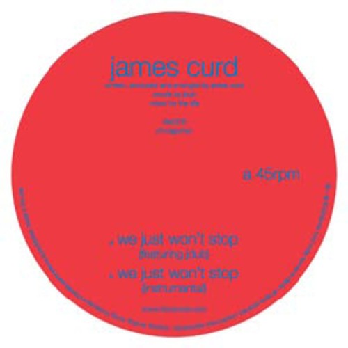the album cover for James Curd - We Just Won't Stop