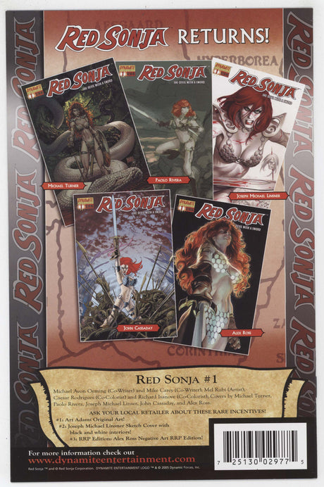 Red Sonja 0 A Dynamite 2005 NM- 9.2 Greg Land GGA She-Devil With A Sword