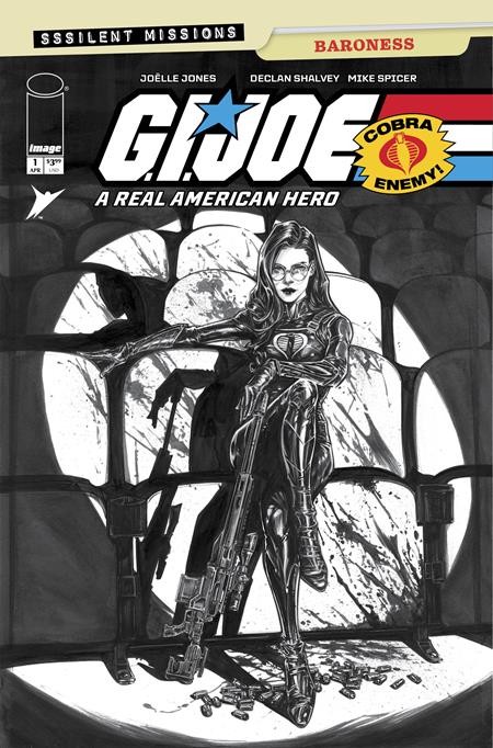 Gi Joe A Real American Hero Sssilent Missions Baroness #1 (One Shot) C 1:10 Joelle Jones B&W (04/01/2026) Image