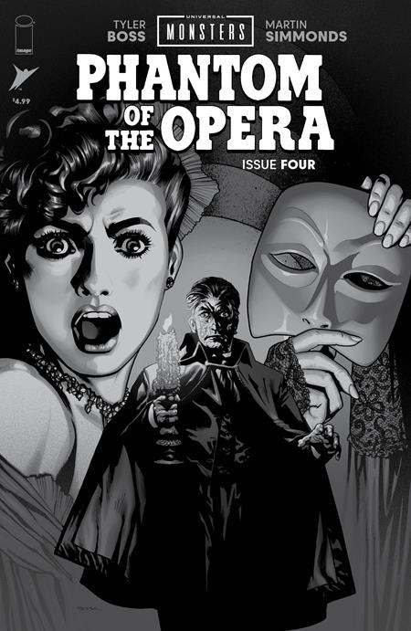 Universal Monsters Phantom Of The Opera #4 (Of 4) D 1:25 Ryan Sook B&W Classic Horror Variant (05/27/2026) Image