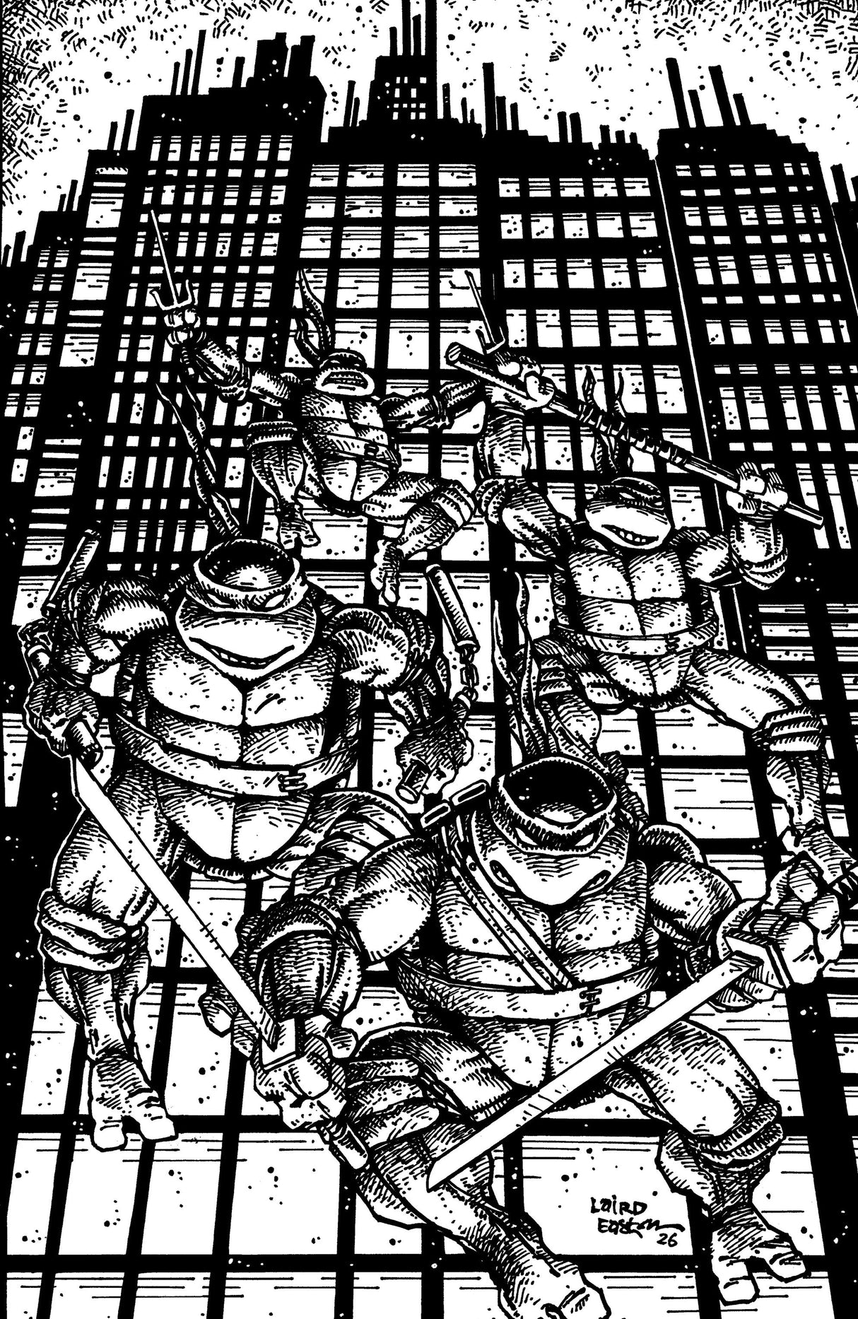 Teenage Mutant Ninja Turtles #20 300Th Issue Special H 1:25 Eastman & Laird Virgin B&W (07/22/2026) Idw