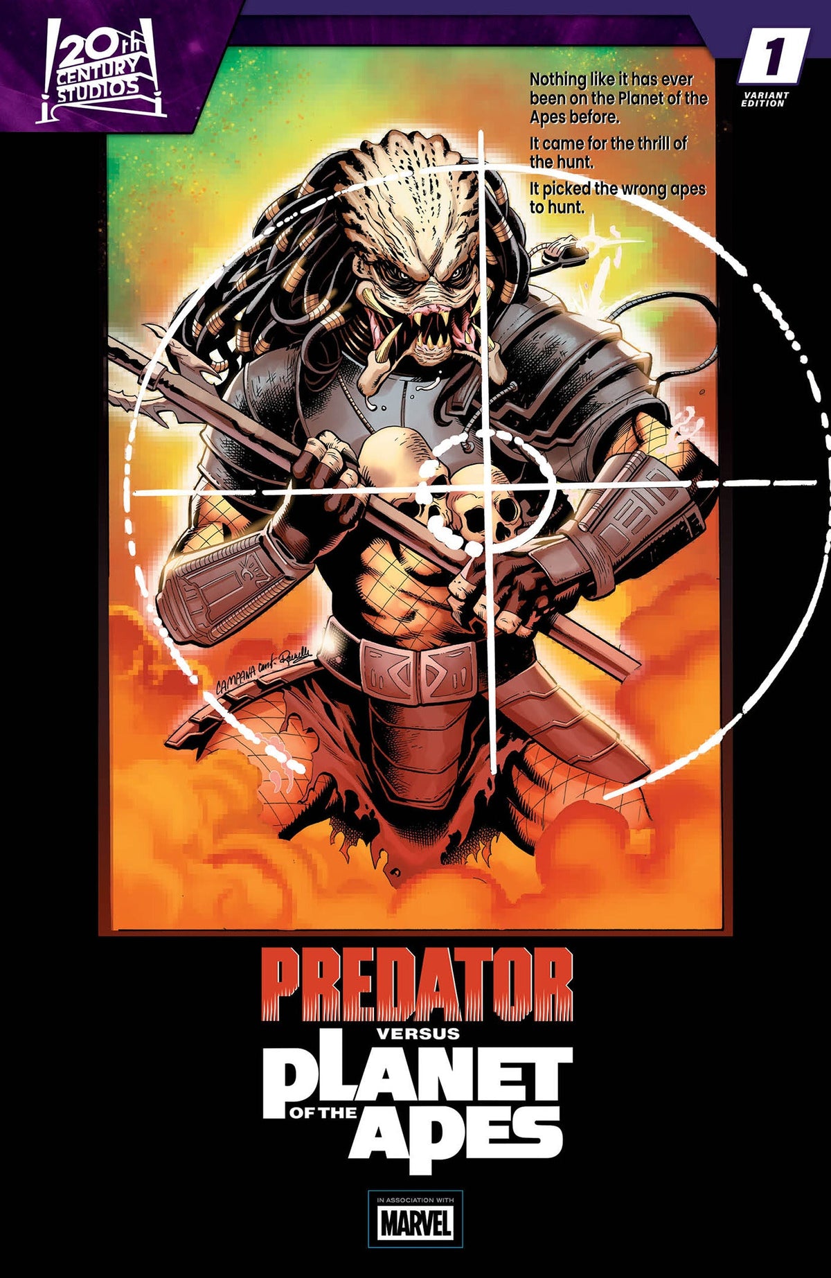Predator Vs. The Planet Of The Apes #1 C Chris Campana Movie Poster Homage Variant (07/29/2026) Marvel
