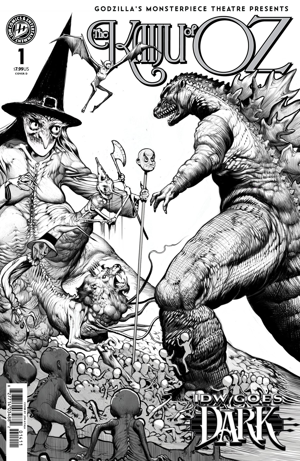 Godzillas Monsterpiece Theatre Presents The Kaiju Of Oz D Ayala Idw Goes Dark Variant (10/07/2026) Idw