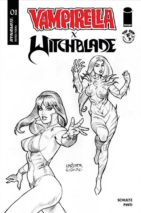 Vampirella X Witchblade Special #1 (One Shot) K 1:15 Joseph Michael Linsner Line Art Variant (09/30/2026) Dynamite
