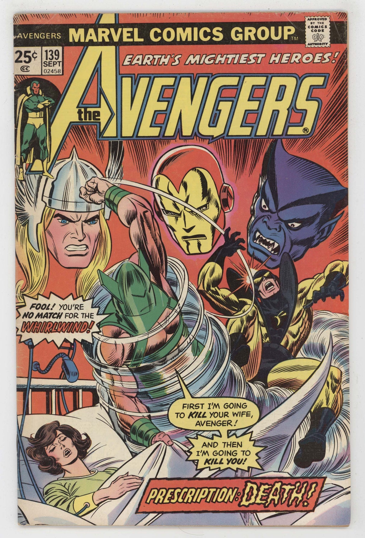 Avengers 139 Marvel 1975 VG FN Gil Kane Thor Iron Man Yellowjacket Beast