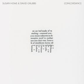 Howe, Susan & David Grubbs - Concordance [Vinyl]
