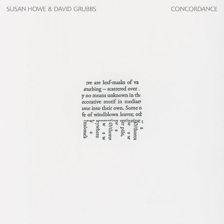 Howe, Susan & David Grubbs - Concordance [Vinyl]
