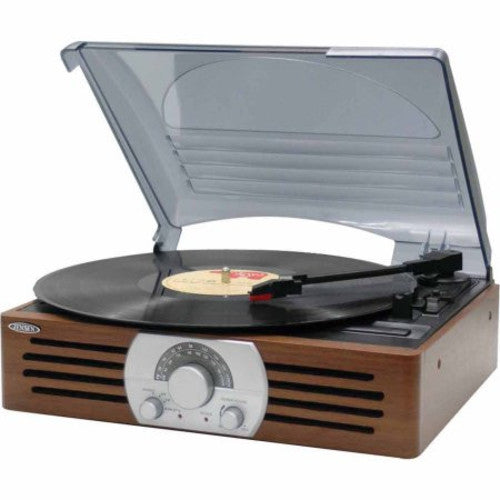 Jensen 3-Speed Turntable AM/FM Radio Record Player Wood Finish (JTA-222) - Turntable