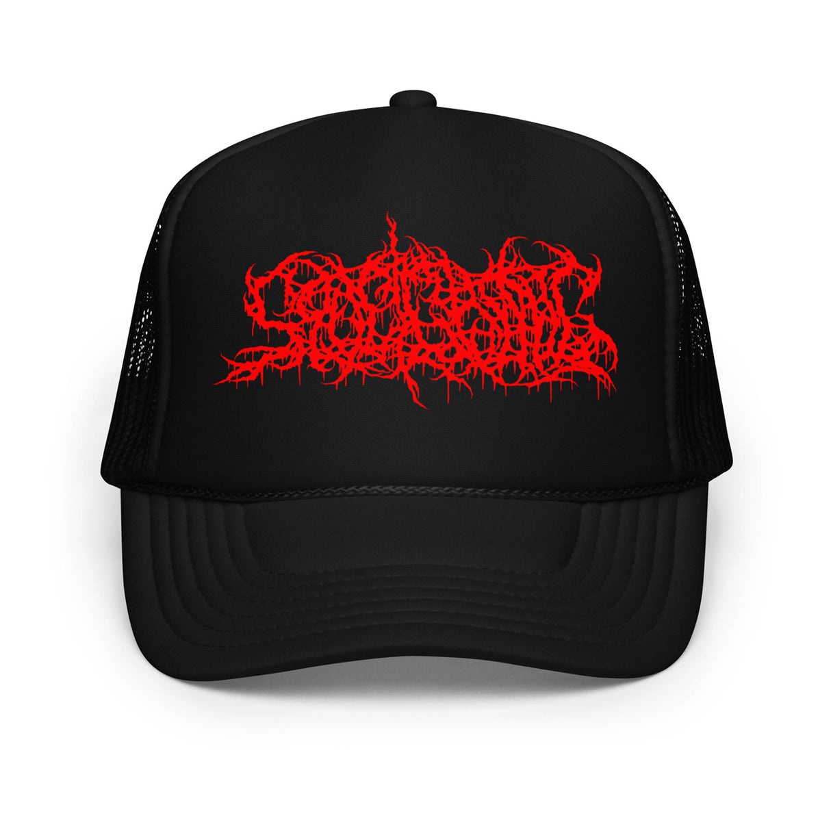 SQUELCHING - Red Logo Trucker Hat