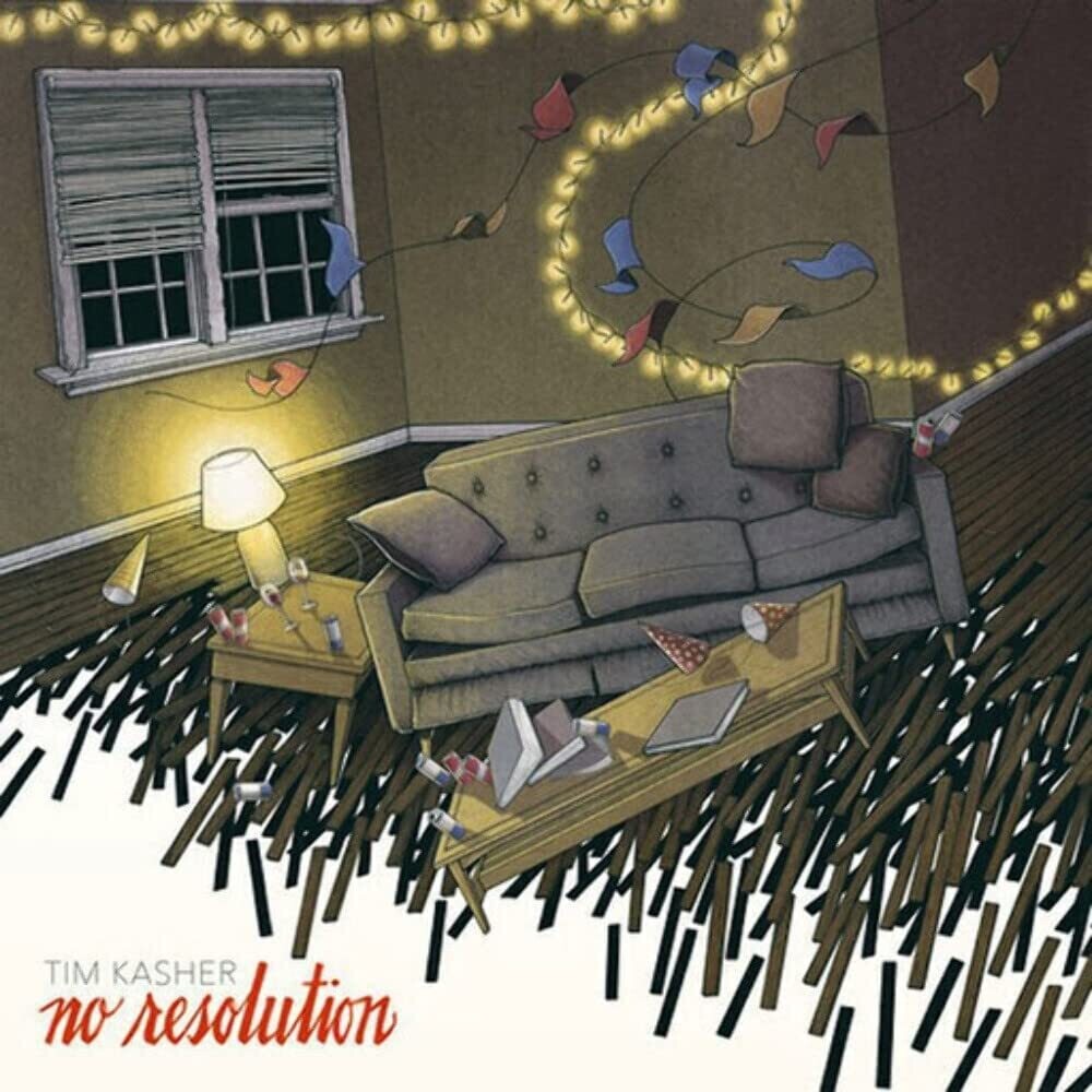 the album cover for Tim Kasher - No Resolution [Limited Edition Indie Exclusive LP Clear with Red Gold Splatter]
