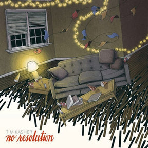 the album cover for Tim Kasher - No Resolution [Limited Edition Indie Exclusive LP Clear with Red Gold Splatter]