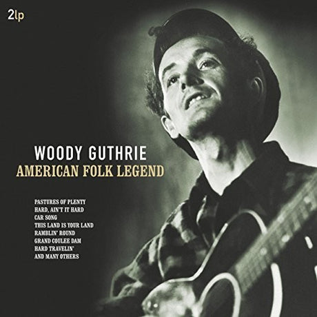 the album cover for Woody Guthrie - American Folk Legend