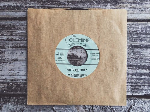 the album cover for The Harlem Gospel Travelers - He's On Time / Wash Me, Lord
