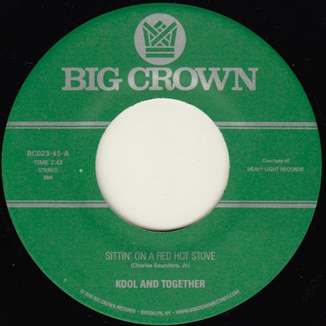 the album cover for Kool & Together - Sittin On A Red Hot Stove / Nassau Beat