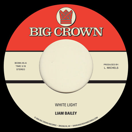 the album cover for Liam Bailey - White Light B/ w Cold & Clear [Vinyl Single]