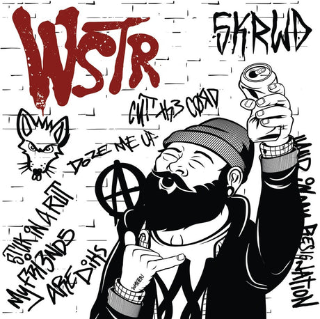 the album cover for WSTR - Skrwd (Red & Bone Split Vinyl) (Red) (Wht) [Download Included]