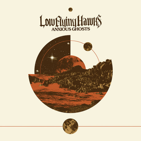 the album cover for Lowflyinghawks - Anxious Ghosts (Oxblood & Gold Tri-Color)