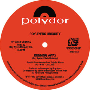 the album cover for Roy Ayers Ubiquity - Running Away / Love Will Bring Us Back Together
