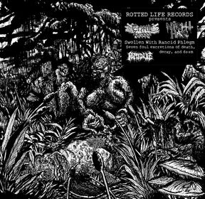 the album cover for Cryptic Brood & Night Hag - Swollen With Rancid Phlegm