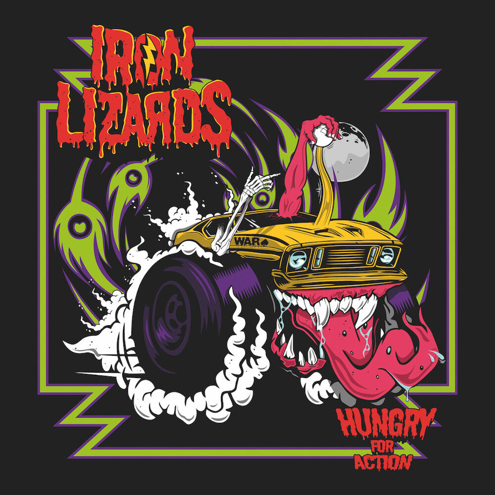 the album cover for Iron Lizards - Hungry For Action [Colored Vinyl] [Limited Edition] (Purp)