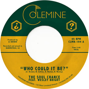 the album cover for Soul Chance & Wesley Bright - Who Could It Be?