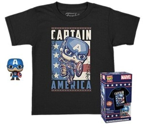 Funko Pocket Pop! & Tee: - Marvel- Captain America- S(kd) - Collectibles