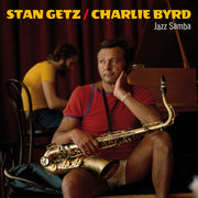 the album cover for Stan Getz & Charlie Byrd - Jazz Samba [180-Gram Orange Colored Vinyl With Bonus Tracks]
