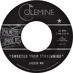 the album cover for Lizzie No & Ben Pirani - Sweeter Than Strychnine / Stop Bothering Me - Red