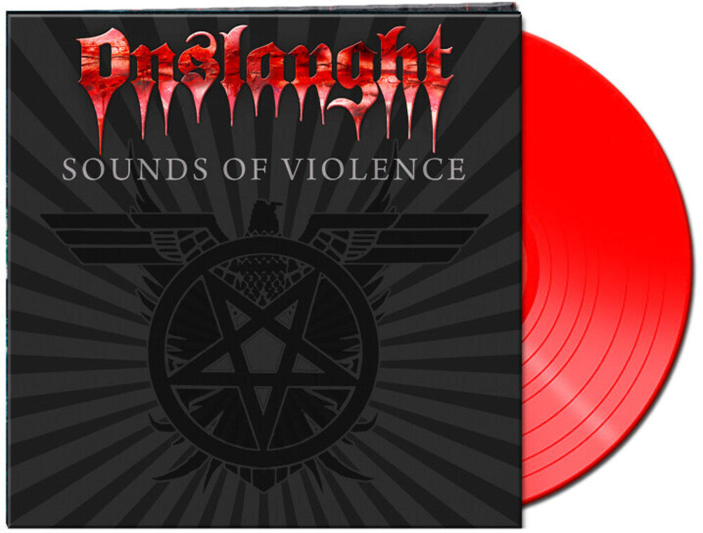 the album cover for Onslaught - Sounds Of Violence - Red [Colored Vinyl] (Gate) (Red)