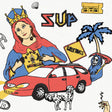 the album cover for Super American - Sup - Half Red / Half Blue (Blue) [Colored Vinyl] (Red)