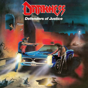 the album cover for Darkness - Defenders Of Justice - Splatter [Colored Vinyl]