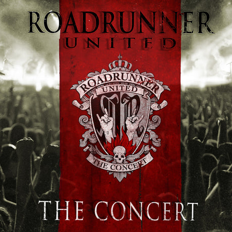 the album cover for Roadrunner United - The Concert (Live at the Nokia Theatre, New York, NY, 12/15/2005) [Red, White, Black 3LP]