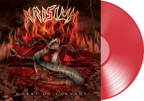 the album cover for Krisiun - Works Of Carnage - Transparent Red (Bonus Tracks)