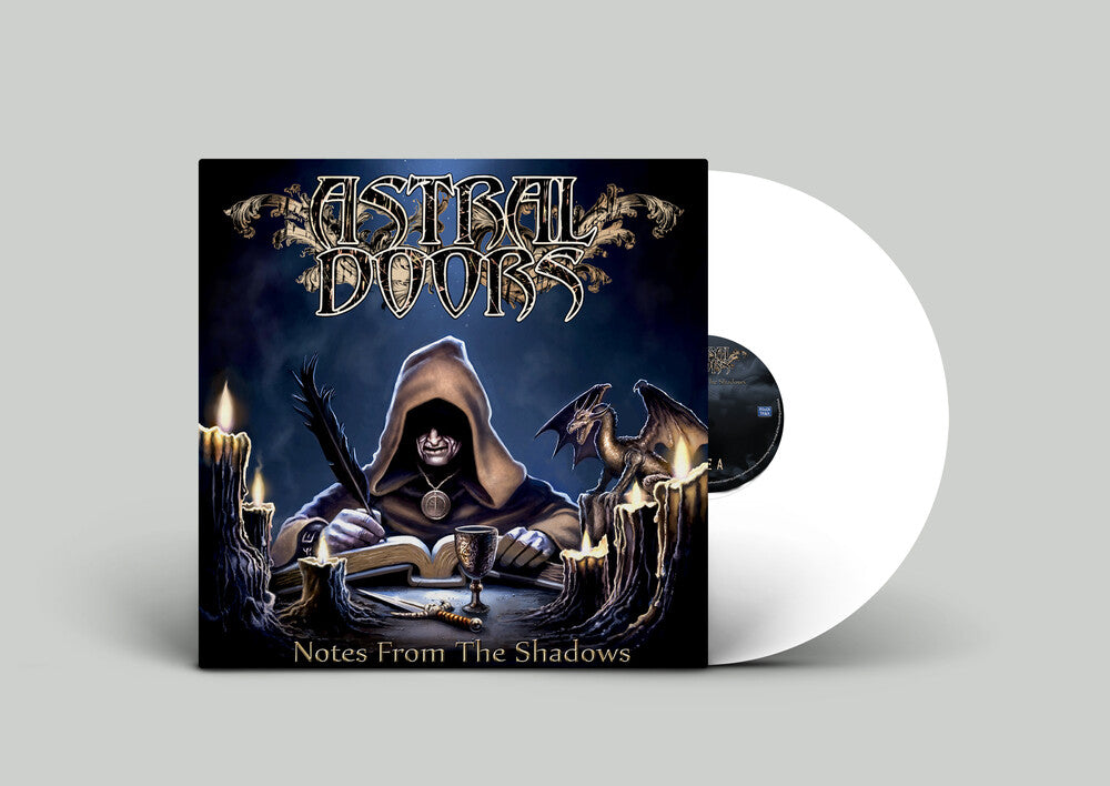 the album cover for Astral Doors - Notes From The Shadows - White [Colored Vinyl] [Limited Edition] (Wht)