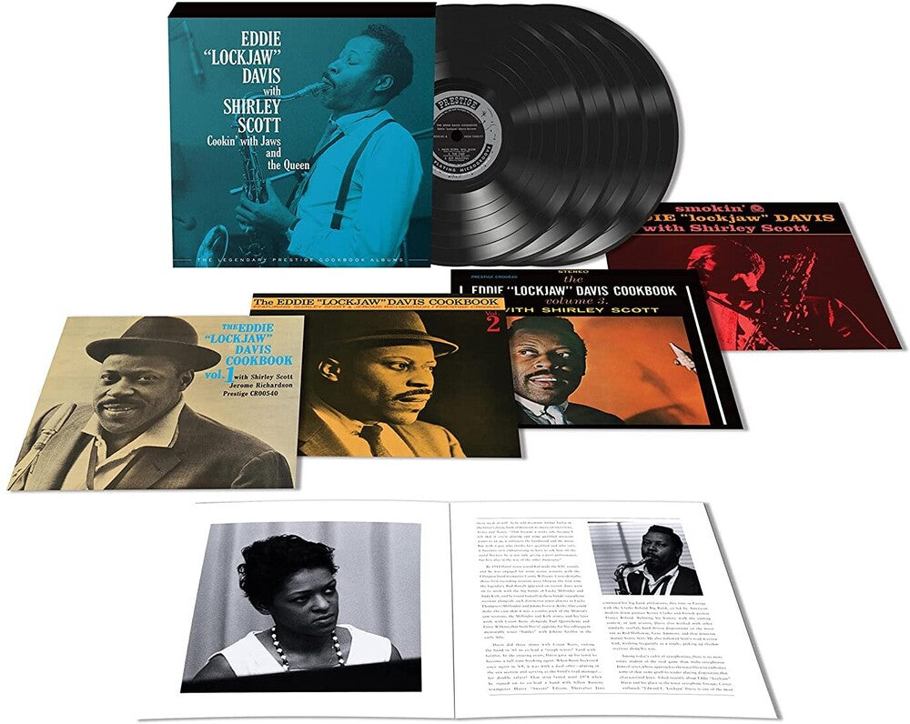the album cover for Eddie 'Lockjaw' Davis - Cookin’ With Jaws And The Queen: The Legendary Prestige Cookbook Albums [4LP]