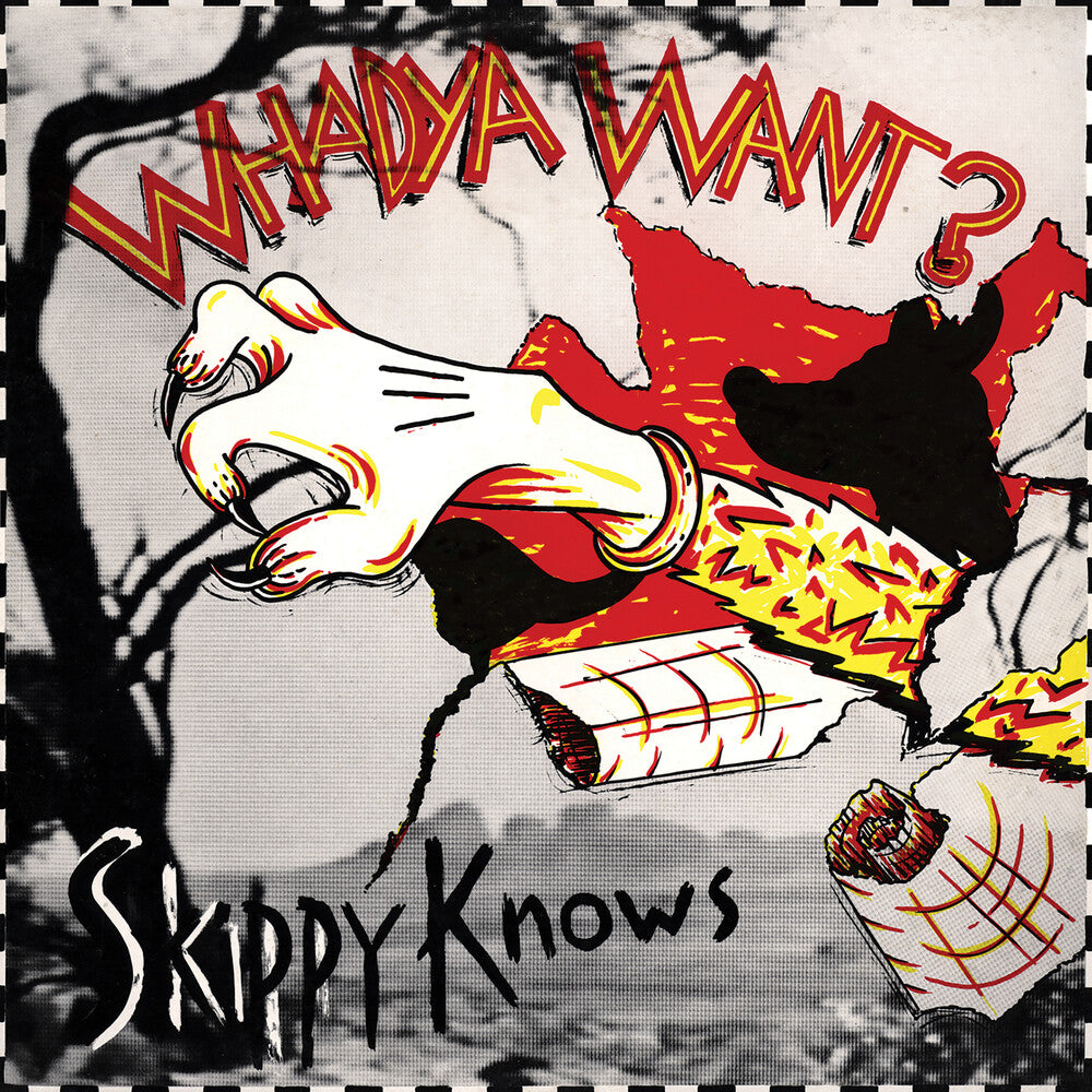the album cover for Whadya Want - Skippy Knows - White In Red [Colored Vinyl] (Red) (Wht)