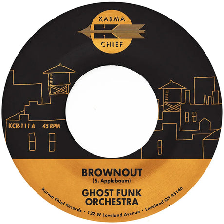 the album cover for Ghost Funk Orchestra - Brownout / Boneyard Baile [Vinyl Single]