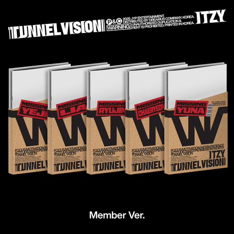 the album cover for ITZY - Tunnel Vision [Member Ver.] (Post) (Stic) (Pcrd)